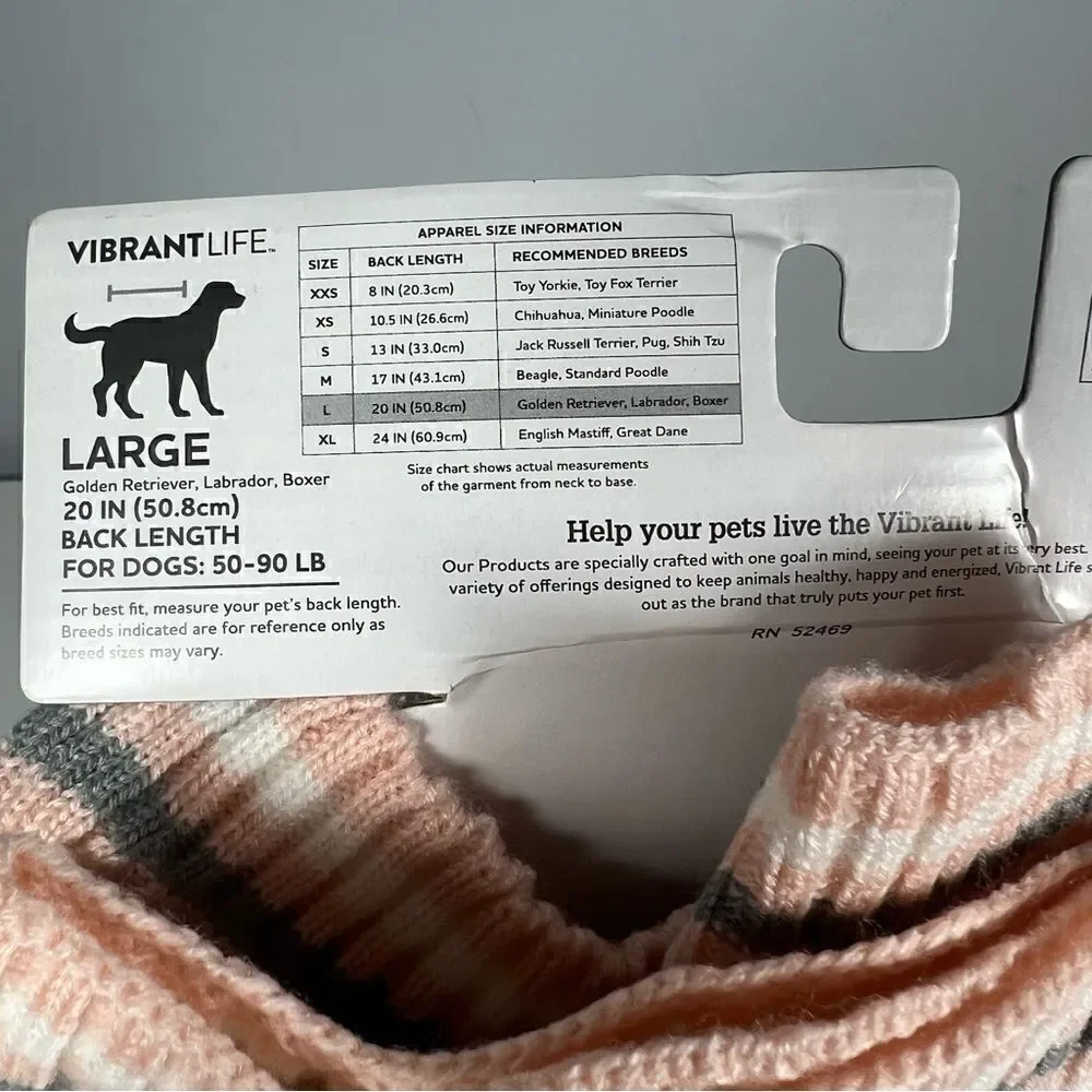 NEW Dog Princess Llama Grey & Pink Knit Sweater. Size Large